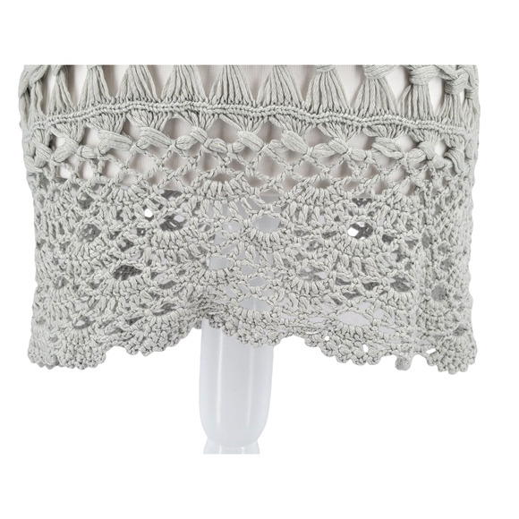 POL Crochet Tunic Top Small – Boho‎ Knit Open Weave Gray Beachy NEW - Picture 7 of 8